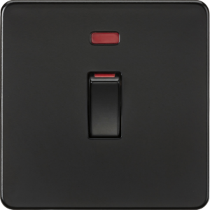 KNIGHTSBRIDGE SF81MNMBB SCREWLESS FLATPLATE 45A SWITCH WITH NEON