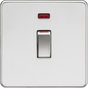 KNIGHTSBRIDGE SF81MNPC SCREWLESS FLATPLATE 45A SWITCH WITH NEON