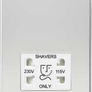 KNIGHTSBRIDGE SF8900PCW SCREWLESS FLATPLATE 115V/230V DUAL VOLTAGE SHAVER SOCKET