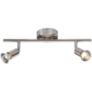KNIGHTSBRIDGE NSPGU2BC 230V GU10 TWIN BAR SPOTLIGHT (BRUSHED CHROME)