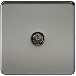 KNIGHTSBRIDGE SF0100BN SCREWLESS FLATPLATE 1 GANG TV OUTLET