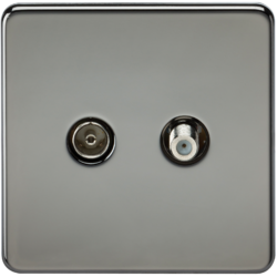 KNIGHTSBRIDGE SF0140BN SCREWLESS FLATPLATE TV AND SAT TV OUTLET