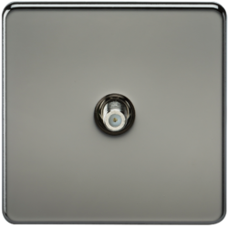 KNIGHTSBRIDGE SF0150BN SCREWLESS FLATPLATE 1 GANG SAT TV OUTLET