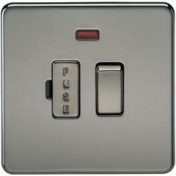 KNIGHTSBRIDGE SF6300NBN SCREWLESS FLATPLATE SWITCHED FUSED SPUR UNIT WITH NEON