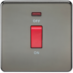 KNIGHTSBRIDGE SF8331NBN SCREWLESS FLATPLATE 45A SWITCH WITH NEON