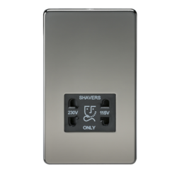 KNIGHTSBRIDGE SF8900BN SCREWLESS FLATPLATE 115V/230V DUAL VOLTAGE SHAVER SOCKET