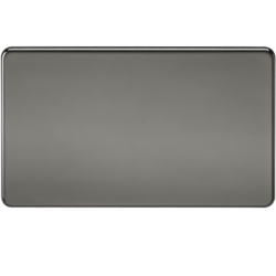 KNIGHTSBRIDGE SF8360BN SCREWLESS FLATPLATE 2 GANG BLANKPLATE
