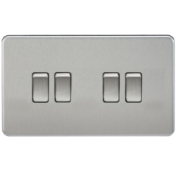 KNIGHTSBRIDGE SF4100BC SCREWLESS FLATPLATE 4 GANG SWITCH
