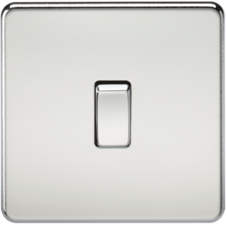 KNIGHTSBRIDGE SF2000PC SCREWLESS FLATPLATE 1 GANG SWITCH