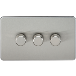 KNIGHTSBRIDGE SF2193BC SCREWLESS FLATPLATE 3 GANG LED DIMMER SWITCH