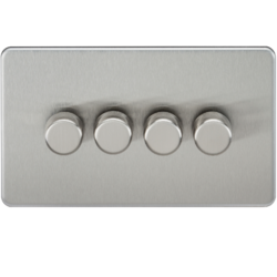 KNIGHTSBRIDGE SF2194BC SCREWLESS FLATPLATE 4 GANG LED DIMMER SWITCH