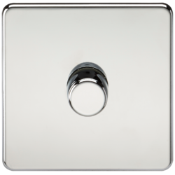 KNIGHTSBRIDGE SF2191PC SCREWLESS FLATPLATE 1 GANG LED DIMMER SWITCH