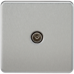 KNIGHTSBRIDGE SF0100BC SCREWLESS FLATPLATE 1 GANG TV OUTLET