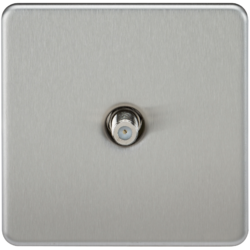 KNIGHTSBRIDGE SF0150BC SCREWLESS FLATPLATE 1 GANG SAT TV OUTLET