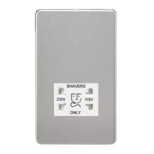 KNIGHTSBRIDGE SF8900BCW SCREWLESS FLATPLATE 115V/230V DUAL VOLTAGE SHAVER SOCKET