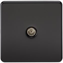 KNIGHTSBRIDGE SF0100MB SCREWLESS FLATPLATE 1 GANG TV OUTLET