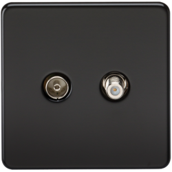 KNIGHTSBRIDGE SF0140MB SCREWLESS FLATPLATE TV AND SAT TV OUTLET