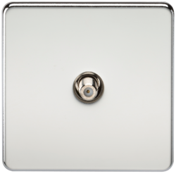 KNIGHTSBRIDGE SF0150PC SCREWLESS FLATPLATE 1 GANG SAT TV OUTLET