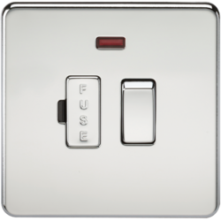 KNIGHTSBRIDGE SF6300NPC SCREWLESS FLATPLATE SWITCHED FUSED SPUR UNIT WITH NEON