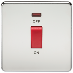 KNIGHTSBRIDGE SF8331NPC SCREWLESS FLATPLATE 45A SWITCH WITH NEON