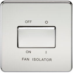 KNIGHTSBRIDGE SF1100PC SCREWLESS FLATPLATE 10A 3 POLE FAN ISOLATOR SWITCH