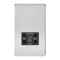 KNIGHTSBRIDGE SF8900PC SCREWLESS FLATPLATE 115V/230V DUAL VOLTAGE SHAVER SOCKET