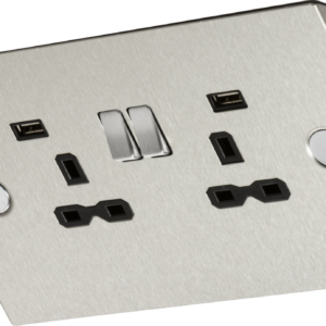 KNIGHTSBRIDGE SKR002A 2GANG 13AMP SURFACE SOCKET WITH DUAL USB CHARGER