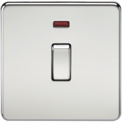 KNIGHTSBRIDGE SF8341NPC SCREWLESS FLATPLATE 1 GANG 20 AMP DOUBLE POLE SWITCH WITH NEON