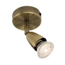 SAXBY 60998 SINGLE GU10 SPOTLIGHT ANTIQUE BRASS