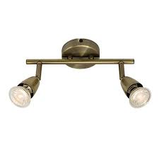 SAXBY 60999 GU10 TWIN BAR SPOTLIGHT ANTIQUE BRASS