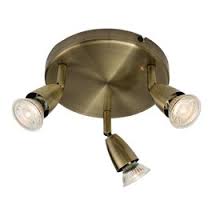 SAXBY 60997 GU10 TRIPLE SPOTLIGHT ANTIQUE BRASS