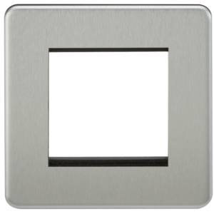 KNIGHTSBRIDGE SF2GBC SCREWLESS FLATPLATE 2 GANG MODULAR FACEPLATE