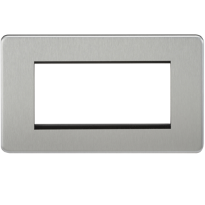 KNIGHTSBRIDGE SF4GBC SCREWLESS FLATPLATE 3/4 GANG MODULAR FACEPLATE