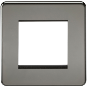 KNIGHTSBRIDGE SF2GBN SCREWLESS FLATPLATE 2 GANG MODULAR FACEPLATE