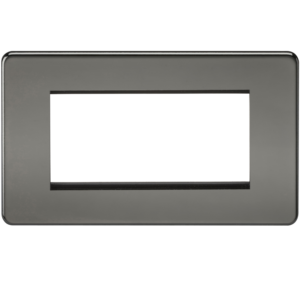 KNIGHTSBRIDGE SF4GBN SCREWLESS FLATPLATE 3/4 GANG MODULAR FACEPLATE