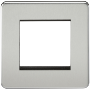 KNIGHTSBRIDGE SF2GPC SCREWLESS FLATPLATE 2 GANG MODULAR FACEPLATE