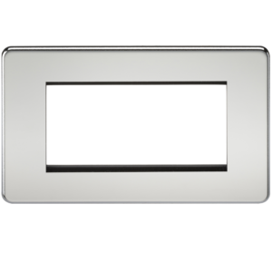 KNIGHTSBRIDGE SF4GPC SCREWLESS FLATPLATE 3/4 GANG MODULAR FACEPLATE