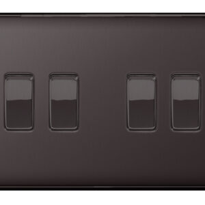 BG NEXUS NBN44 4 GANG 2 WAY SWITCH BLACK NICKEL