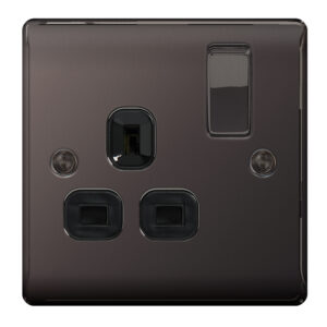 BG NEXUS NBN21B 1 GANG 13AMP SWITCHED SOCKET BLACK NICKEL