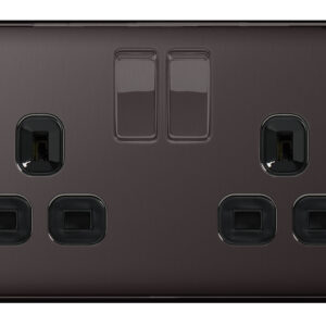 BG NEXUS NBN22B 2 GANG 13AMP SWITCHED SOCKET BLACK NICKEL