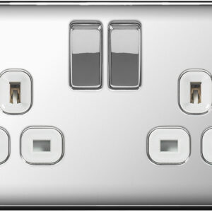 BG NEXUS NPC22W 2 GANG 13AMP SWITCHED SOCKET POLISHED CHROME