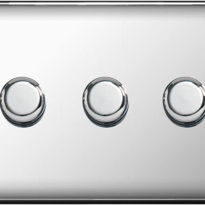 BG NEXUS NPC83 3 GANG 2 WAY LED DIMMER SWITCH POLISHED CHROME