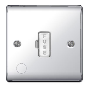 BG NEXUS NPC55 UNSWITCHED FUSED SPUR WITH FLEX OUTLET POLISHED CHROME