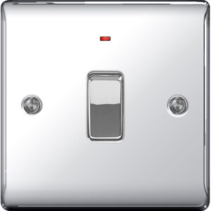 BG NEXUS NPC31 20 AMP DOUBLE POLE SWITCH WITH NEON POLISHED CHROME