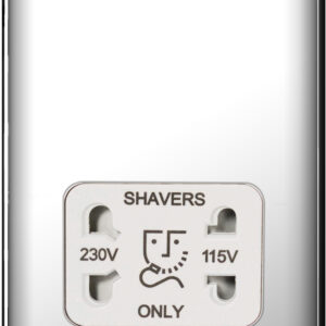 BG NEXUS NPC20W DUAL VOLTAGE SHAVER SOCKET POLISHED CHROME