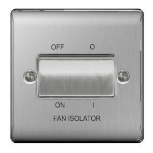 BG NEXUS NBS15 FAN ISOLATOR SWITCH BRUSHED STEEL