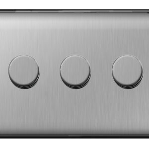 BG NEXUS NBS83 3 GANG 2 WAY LED DIMMER SWITCH BRUSHED STEEL