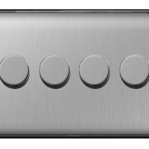 BG NEXUS NBS84 4 GANG 2 WAY LED DIMMER SWITCH BRUSHED STEEL