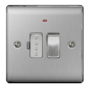 BG NEXUS NBS52 SWITCHED FUSED SPUR WITH NEON BRUSHED STEEL