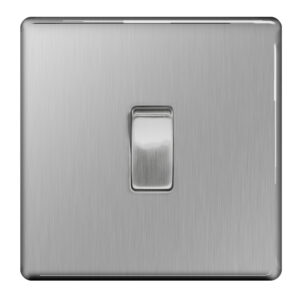 BG NEXUS FBS13 INTERMEDIATE SWITCH SCREWLESS FLATPLATE BRUSHED STEEL